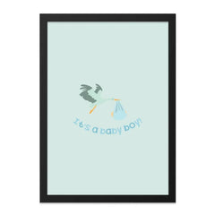 Baby Boy Wall Art, Stork Delivery Print, New Baby Gift, Nursery Decor, Baby Shower Gift, Modern Wall Decor, Baby Announcement Art - Tawshia