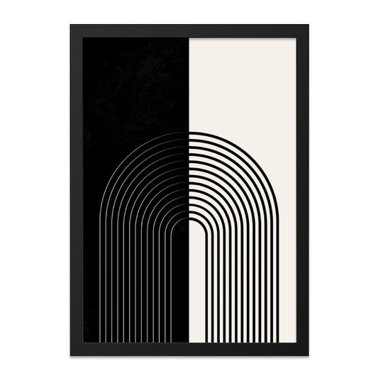Minimalist Arch Wall Art, Black and White Print, Modern Geometric Decor, Abstract Line Art, Trendy Home Decor, Arches Poster - Tawshia