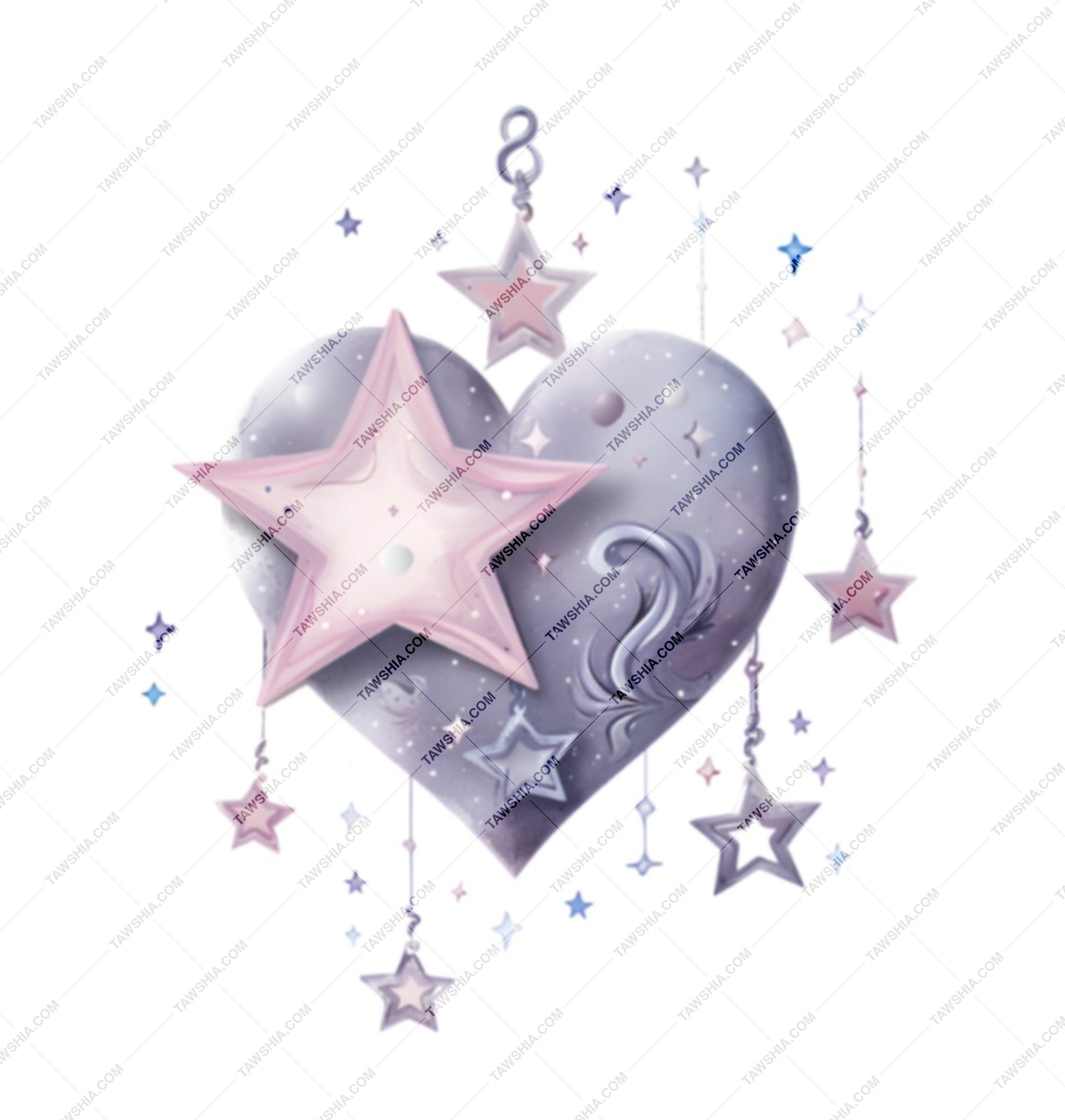 Star Heart Mug, Cute Mug, Dreamy Mug, Celestial Mug, Coffee Mug, Tea Mug, Stars Mug, Heart Mug, Unique Mug, Gift Mug - Tawshia