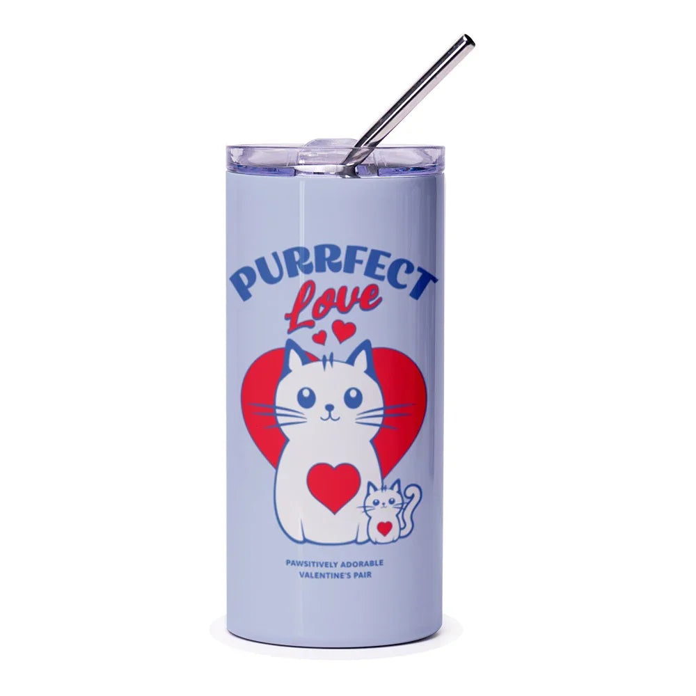 Purrfect Love Valentine's Pair Image Travel Tumbler product