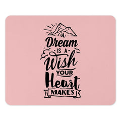 Dream Wish Mouse Pad, Inspirational Quote Mousepad, Motivation Desk Accessory, Home Office Decor, Pink Mouse Pad, Gift Idea - Tawshia