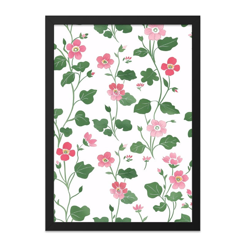 Pink Floral Wall Art, Botanical Print, Flower Decor, Floral Pattern Art, Trendy Home Decor, Modern Wall Decor, Housewarming Gift - Tawshia