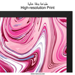 Pink Marble Wall Art, Abstract Swirls Print, Modern Home Decor, Trendy Wall Hanging, Aesthetic Room Art, Contemporary Design - Tawshia