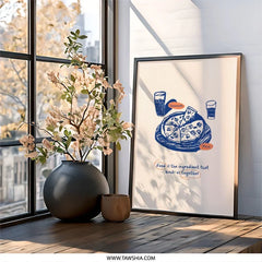 Pizza Lemonade Wall Art, Foodie Gift, Kitchen Wall Decor, Pizza Lover Gift, Food Quote Art, Culinary Art, Trendy Wall Art - Tawshia