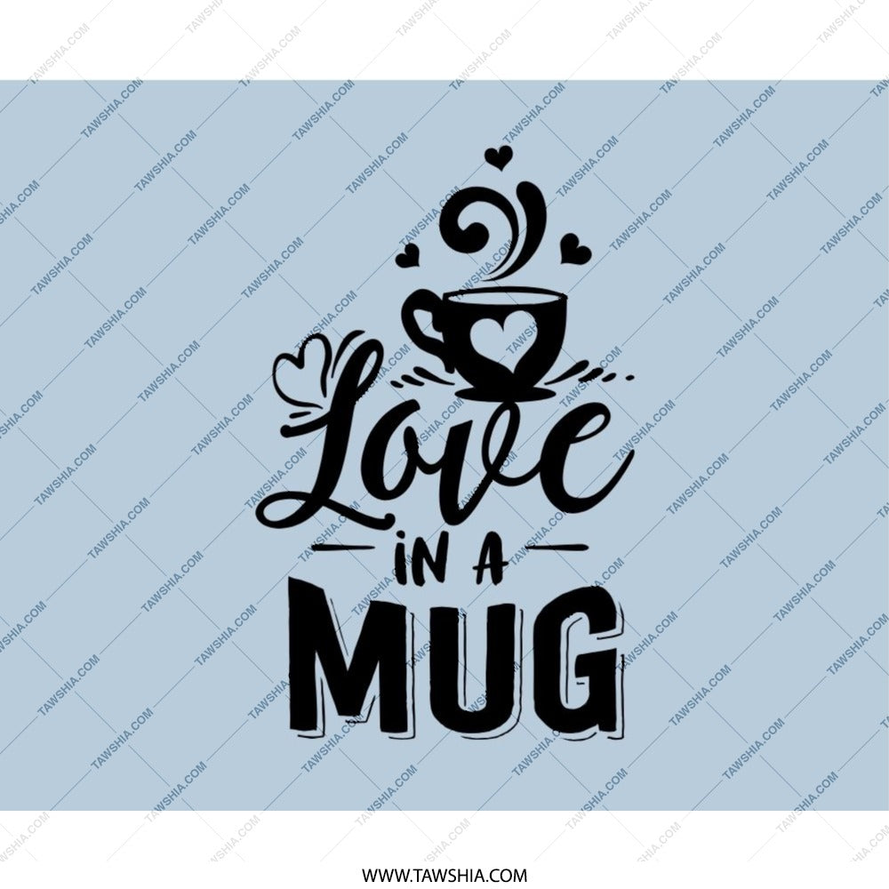 Love in a Mug Mouse Pad, Coffee Lover Gift, Heart Mug Mat, Cute Desk Accessory, Home Office Decor, Unique Mousepad Design - Tawshia