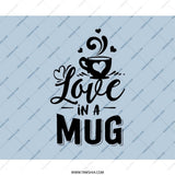 Love in a Mug Mouse Pad, Coffee Lover Gift, Heart Mug Mat, Cute Desk Accessory, Home Office Decor, Unique Mousepad Design - Tawshia