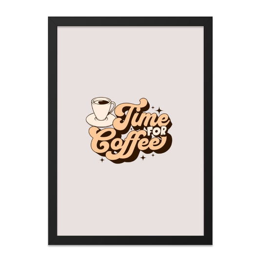 Time For Coffee Wall Art, Coffee Lover Gift, Retro Coffee Print, Kitchen Decor, Cafe Art, Home Decor - Tawshia