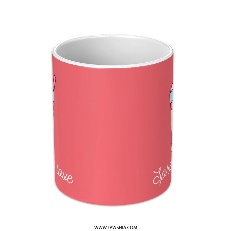 Kawaii Shake Mug, Spread the Love Mug, Cute Food Mug, Valentine Mug, Dessert Mug, Kawaii Drink Mug, Funny Mug, Gift for Her, Gift for Him - Tawshia