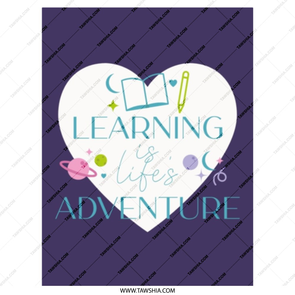Learning is Life Tote Bag, Adventure Tote, Book Tote, Gift for Student, Teacher Tote Bag, Graduation Gift - Tawshia