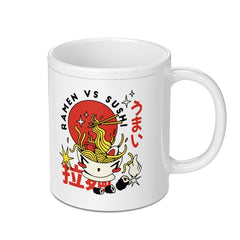 Ramen VS Sushi Cute Illustrated Design Mug product