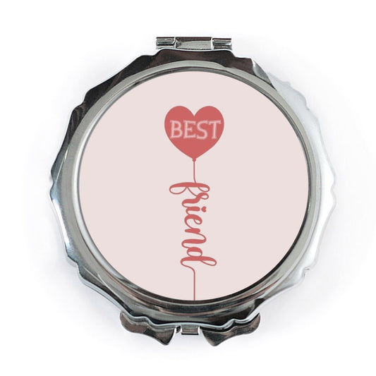 Best Friend Pocket Mirror, Heart Balloon Design, Friendship Gift, Cute Compact Mirror, Pocket Makeup Mirror, Gift for Her - Tawshia