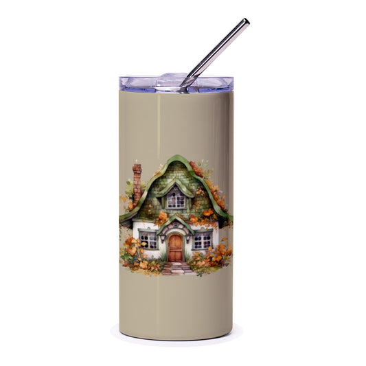 Cottagecore Tumbler, Autumn House Tumbler, Floral Home Tumbler, Cute Cottage Design Tumblers, Unique Fall Drinkware, Cozy Home Decor - Tawshia