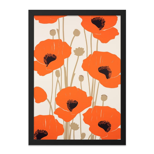 Orange Poppy Wall Art, Floral Print, Botanical Artwork, Modern Home Decor, Flower Wall Decor, Colorful Wall Art - Tawshia