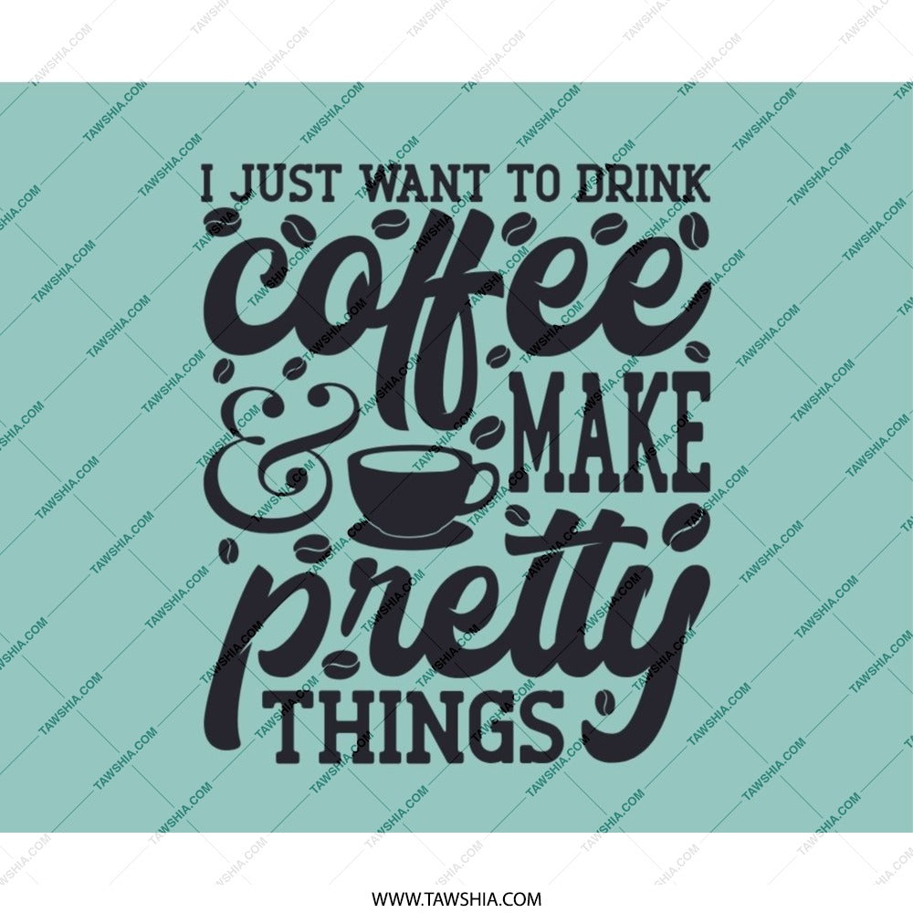 Coffee Lover Mouse Pad, Drink Coffee Make Pretty Things Desk Mat, Gift for Her, Artist Mousepad, Office Decor, Coffee Mousepad, Gift Idea - Tawshia