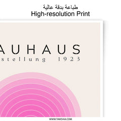 Bauhaus Exhibition 1923 Photographic Print, Pink Bauhaus Art, Modern Wall Decor, Abstract Poster, Geometric Art Print, Home Decor - Tawshia