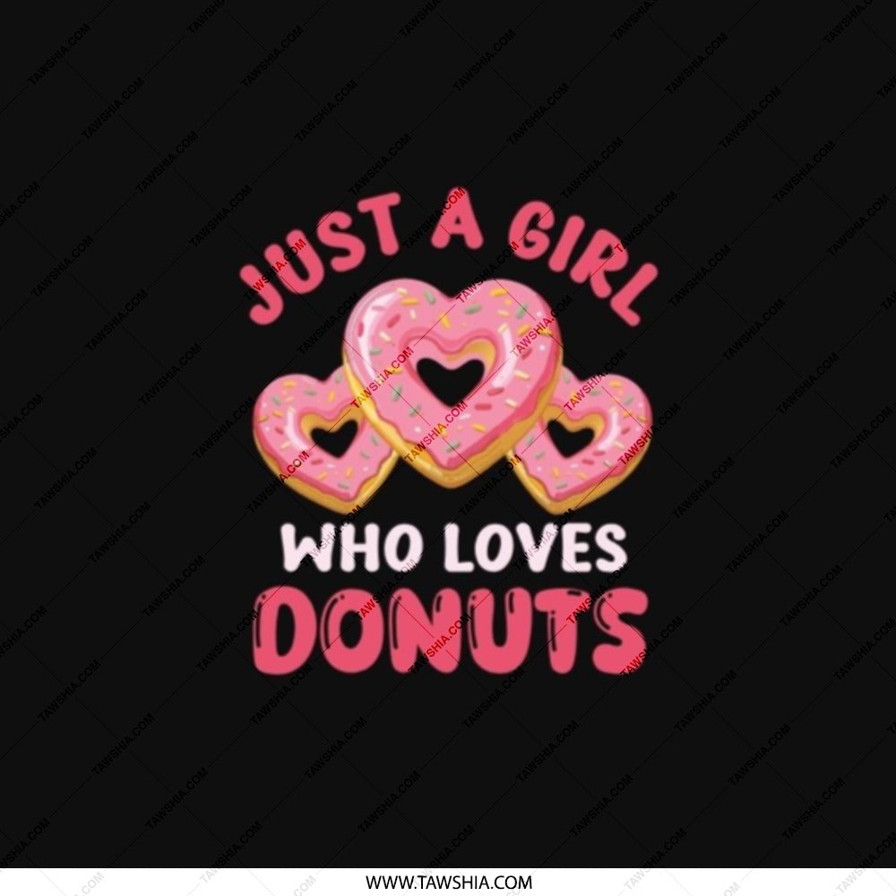Donut Pocket Mirror, Just a Girl, Heart Donut Lover, Fun Gift for Her, Cute Compact Mirror, Sweet Treat, Trendy Mirror, Unique - Tawshia