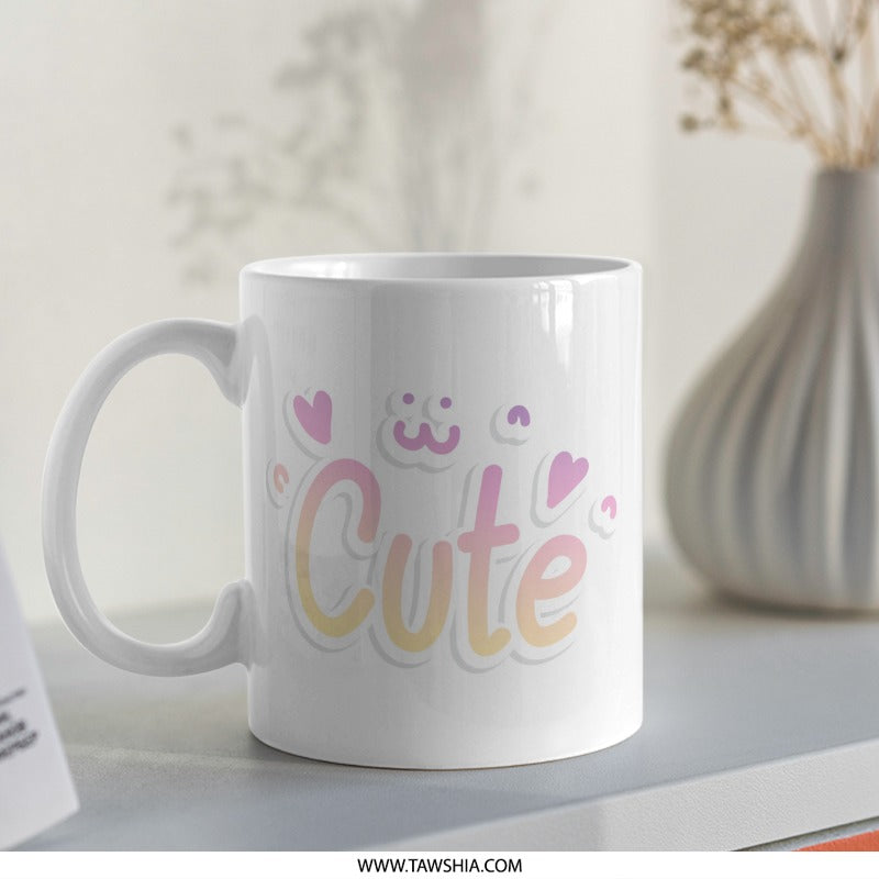 Cute Mug, Kawaii Style Mug, Adorable Mug, Gift For Her, Coffee Mug, Tea Mug, Unique Mug, Cute Cat Design Mug, Kawaii Gift Mug - Tawshia
