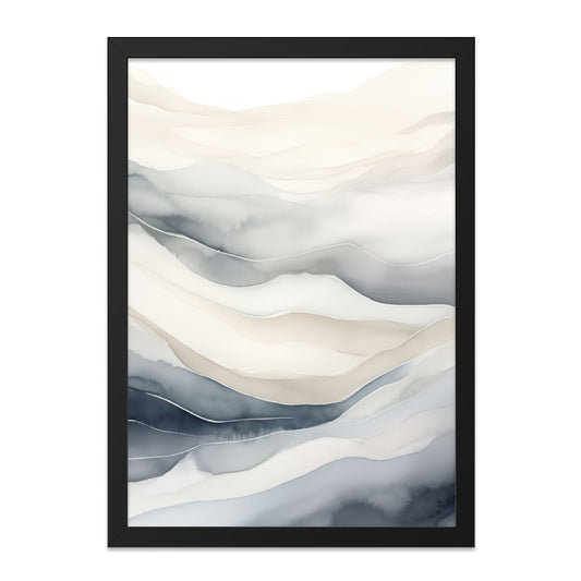 Abstract Watercolor Waves Wall Art, Neutral Color Art Print, Minimalist Art Decor, Coastal Home Decor, Modern Wall Decor - Tawshia