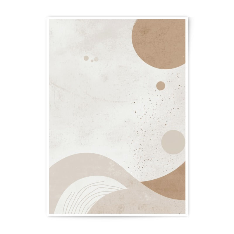 Abstract Photographic Print, Beige Wall Art, Geometric Art Print, Neutral Tone Photo, Modern Art Picture, Circle and Wave Home Decor - Tawshia