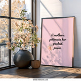 Mother's Patience Wall Art, Floral Wall Decor, Inspirational Quote Print, Mother's Day Gift, Family Wall Art, Home Decor, Framed Wall Art - Tawshia