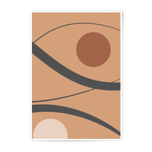 Abstract Circles Photographic Print, Minimalist Art Print, Modern Wall Decor, Geometric Shapes Poster, Earth Tones Art, Home Decor - Tawshia