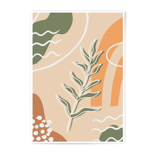 Abstract Botanical Photographic Print, Modern Art Print, Boho Wall Decor, Neutral Colors, Stylish Home Decor, Leaf Illustration - Tawshia