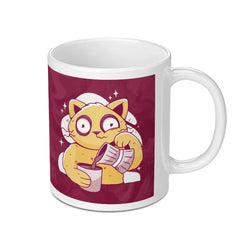 Funny Cat Drinking Coffee Illustration Mug product type
