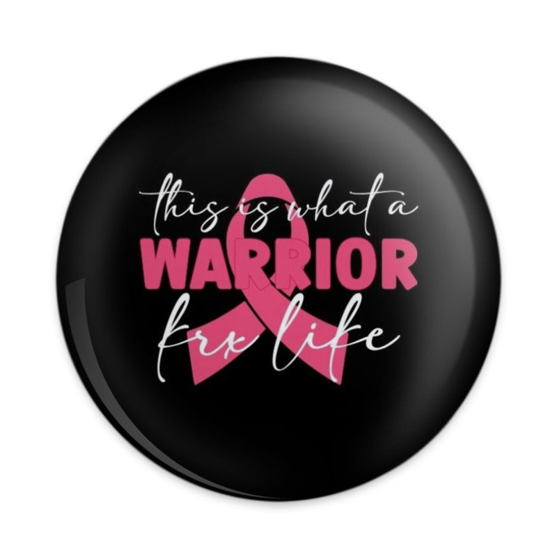 Breast Cancer Warrior Pinback Button, Ribbon Button, Inspirational Gift, Awareness Pin, Support Gift, Fight Like A Girl - Tawshia