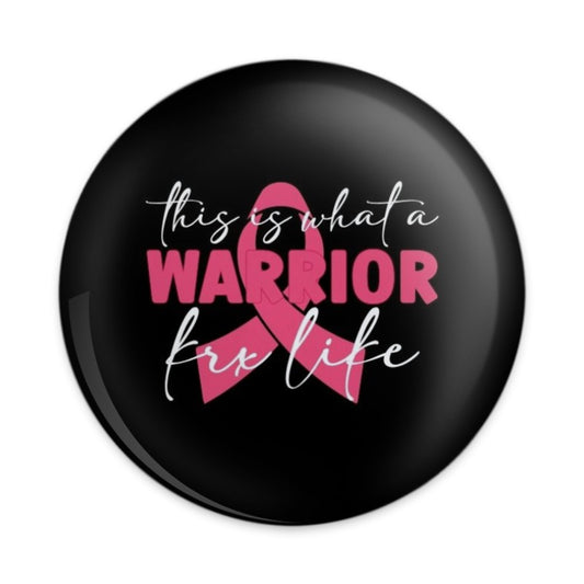 Breast Cancer Warrior Pinback Button, Ribbon Button, Inspirational Gift, Awareness Pin, Support Gift, Fight Like A Girl - Tawshia