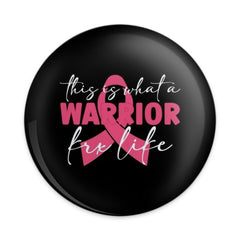 Breast Cancer Warrior Pinback Button, Ribbon Button, Inspirational Gift, Awareness Pin, Support Gift, Fight Like A Girl - Tawshia