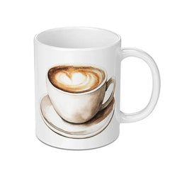 Latte Art Mug, Coffee Lover Gift, Watercolor Mug, Latte Coffee Mug, Coffee Art Mug, Cute Coffee Mug, Coffee Drink Mug - Tawshia