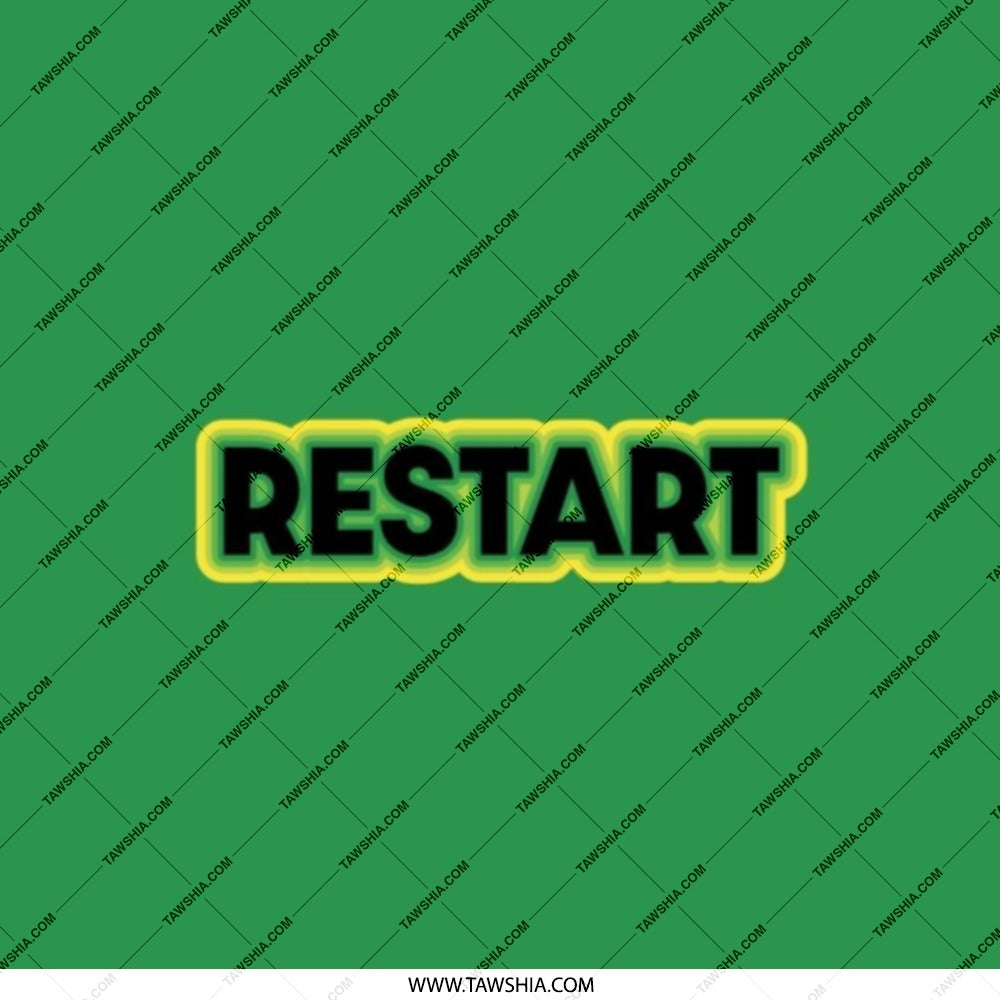 Restart Pocket Mirror, Green Background Mirror, Cool Mirror, Unique Pocket Mirror, Portable Mirror, Stylish Gift - Tawshia