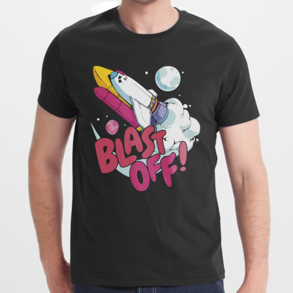 Blast Off Rocket Themed Graphic T-Shirt product