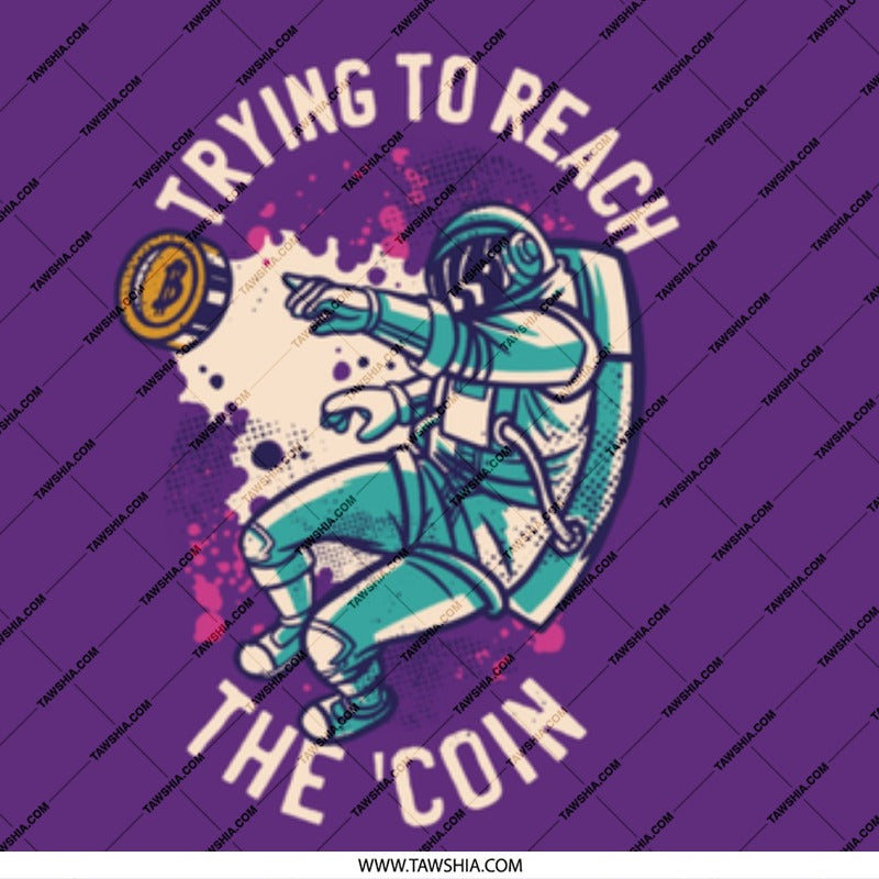 Astronaut Reaching for Coin Space Themed product type