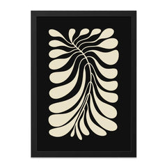 Minimalist Leaf Wall Art, Abstract Plant Print, Modern Botanical Decor, Black and Beige Artwork, Home Decor, Office Art - Tawshia