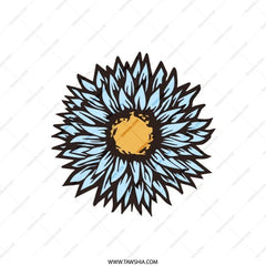 Light Blue Sunflower Pillow, Floral Accent Pillow, Decorative Throw Pillow, Modern Pillow Design, Living Room Decor, Couch Pillow - Tawshia