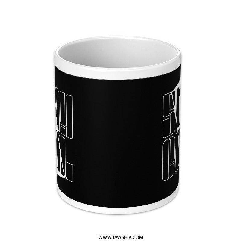 Stay Cool Black and White Large Mug product type