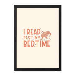 Funny Book Lover Framed Wall Art, Reading Past Bedtime, Whimsical Book Illustration, Reading Room Decor, Childrens Room Art, Gift for Reader - Tawshia
