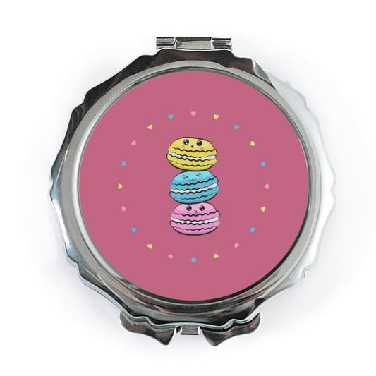 Macarons Pocket Mirror, Cute Kawaii Mirror, Foodie Gift Idea, Makeup Mirror, Travel Mirror, Compact Mirror, Gift for Her, Small Mirror - Tawshia