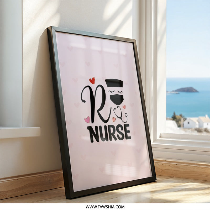 Registered Nurse Wall Art, Nurse Decor, Nurse Graduation Gift, Medical Art, Healthcare Hero Art, Nurse Appreciation Gift, Wall Decor - Tawshia
