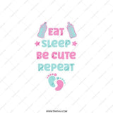 Eat Sleep Be Cute Repeat Pocket Mirror, Baby Shower Gift, New Parent Present, Travel Mirror, Purse Mirror, Handbag Mirror - Tawshia