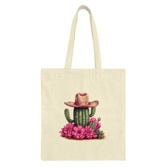 Cactus Tote Bag, Cowboy Hat Cactus, Western Tote Bag, Floral Cactus Tote, Unique Tote Bag, Gift for Cactus Lover,Trendy Tote Bag - Tawshia