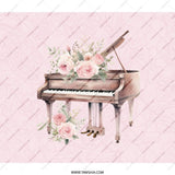Floral Piano Backpack, Music Lover Backpack, Musician Gift Idea, Piano Teacher Gift, Unique Backpack, Stylish Backpack, Pink Rose Backpack - Tawshia