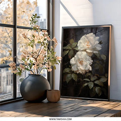 White Rose Wall Art, Floral Print, Botanical Decor, Elegant Home Art, Nature Inspired Artwork, Romantic Gift, Flower Lover Present - Tawshia