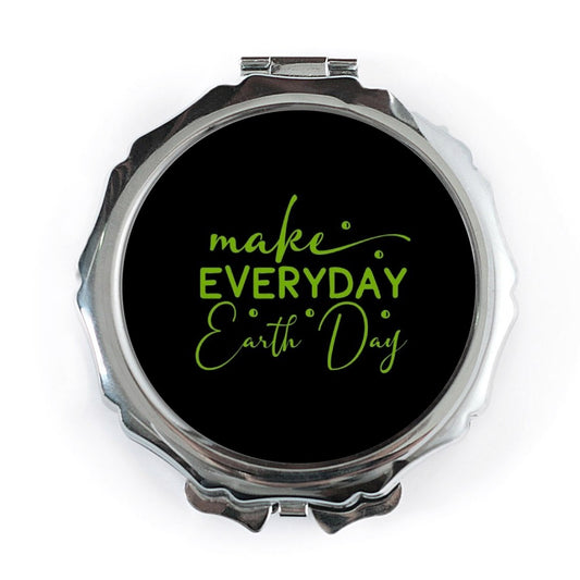 Everyday Earth Day Pocket Mirror, Green Text Pocket Mirror, Motivational Pocket Mirror, Eco Friendly Mirror, Portable Travel Mirror - Tawshia