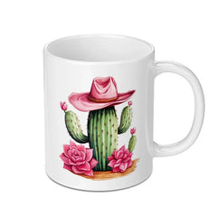 Cactus Mug, Cowboy Hat Mug, Desert Mug, Succulent Mug, Western Decor Mug, Plant Lover Gift, Unique Coffee Mug, Cactus Lover Gift - Tawshia
