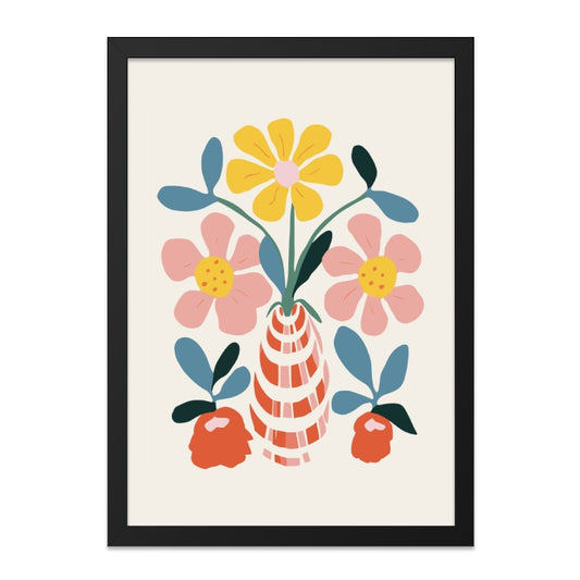 Floral Wall Art, Flower Vase Print, Colorful Botanical Decor, Modern Flower Art Print, Living Room Wall Decor, Housewarming Gift Idea - Tawshia
