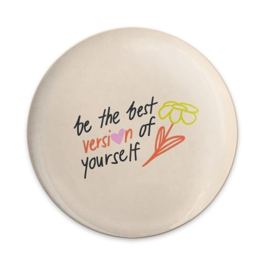 Best Version Pinback Button, Motivational Button, Positive Affirmation, Cute Button, Floral Button, Backpack Button, Jacket Button - Tawshia