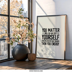 You Matter Framed Wall Art, Funny Science Physics Quote, Black and White Print, Geek Gift, Nerd Art, Motivation, Home Decor - Tawshia