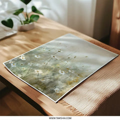 Floral Photographic Print, White Flowers Art, Flower Field Photo, Botanical Wall Art, Home Decor, Nature Photography, Daisy Print - Tawshia